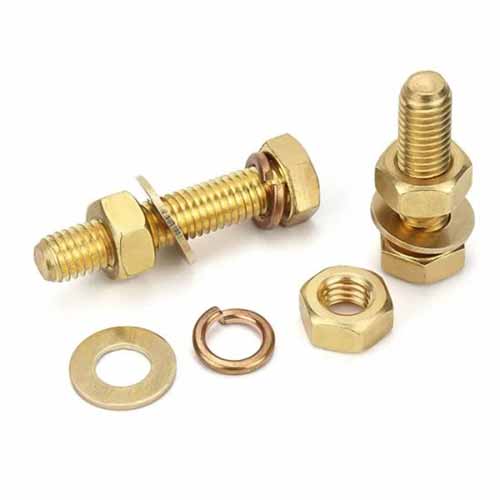 High Quality Brass Bolt Copper Bolts and Nuts Brass Hex Head Bolts and Nuts DIN933 DIN931