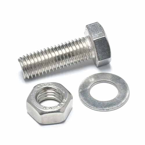 SS304 SS316 DIN933 M6 M8 M10 M12 Full Thread Hex Bolt with Nuts and Washers